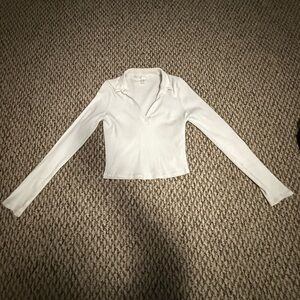 Women's White Long Sleeve Top